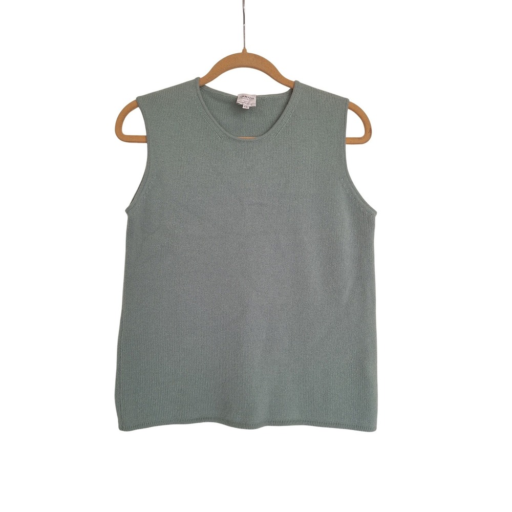 Armani Collezioni Mint‎ Cashmere Sleeveless Sweater Top sz L